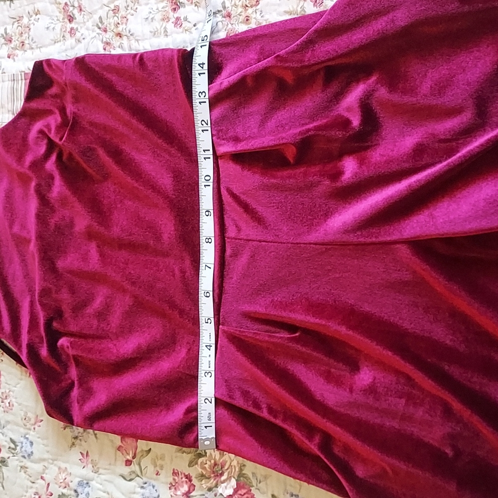 Crushed Red Velvet Jumpsuit, NWT - Picture 5 of 11